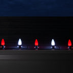 Opticore LED C9 Smooth Ceramic-Style Red and Cool White Christmas Lights with Shatterproof Christmas Bulbs, 50 Lights, 50’