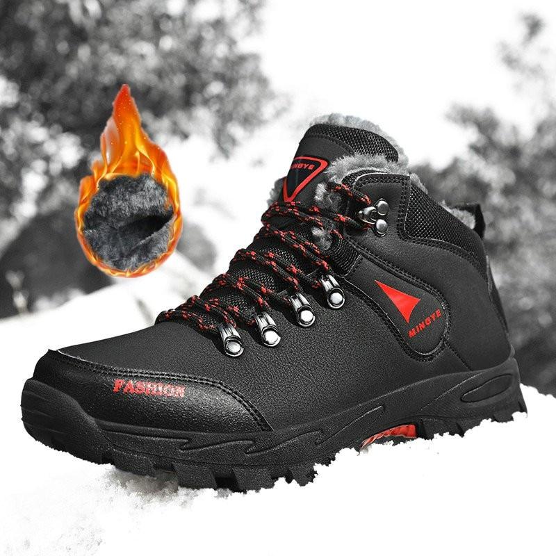 High Quality Men Hiking Shoes Winter Plush Snow Boots