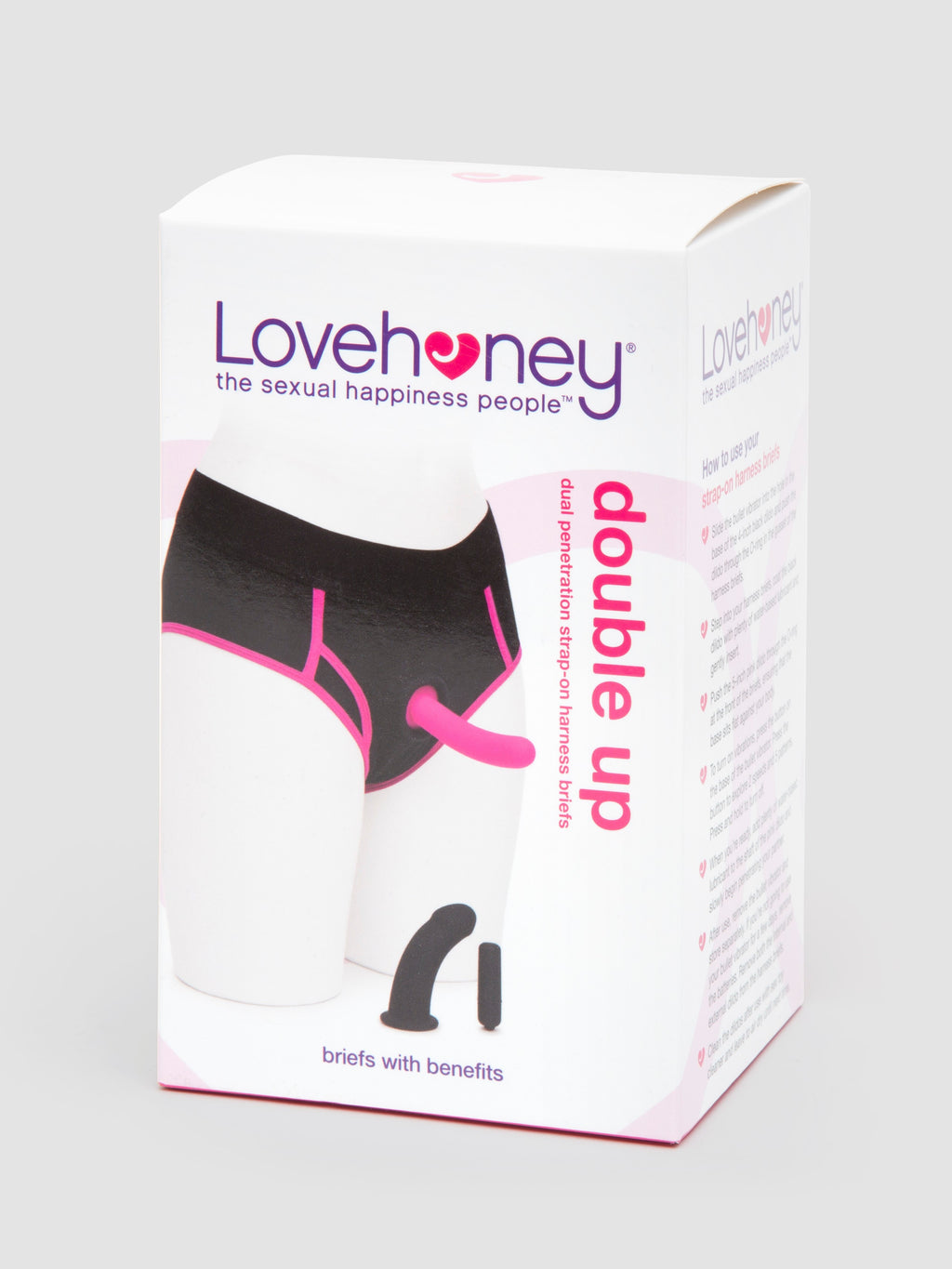 Lovehoney Double Up Vibrating Dual Penetration Strap-On Kit, Black