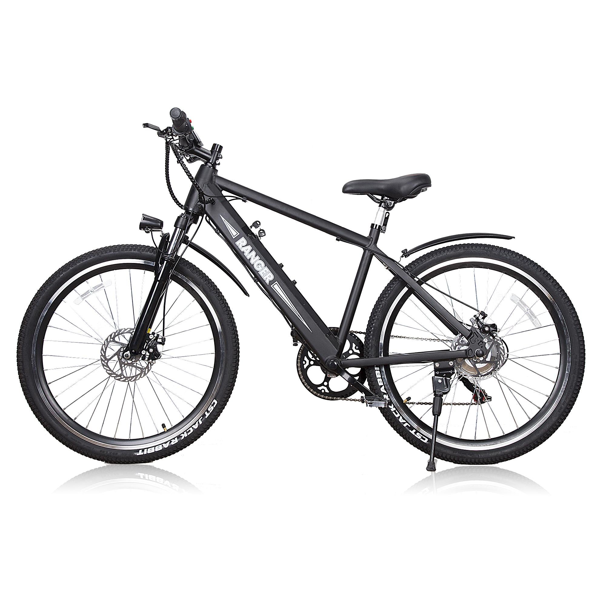 ranger 26" Electric Bike,Bicycle with 6 speed gear 50Nm/350W Powerful Motor 36V/10A Battery Power Ride In Snow, Ice, Rain, Beach and Terrain - Black