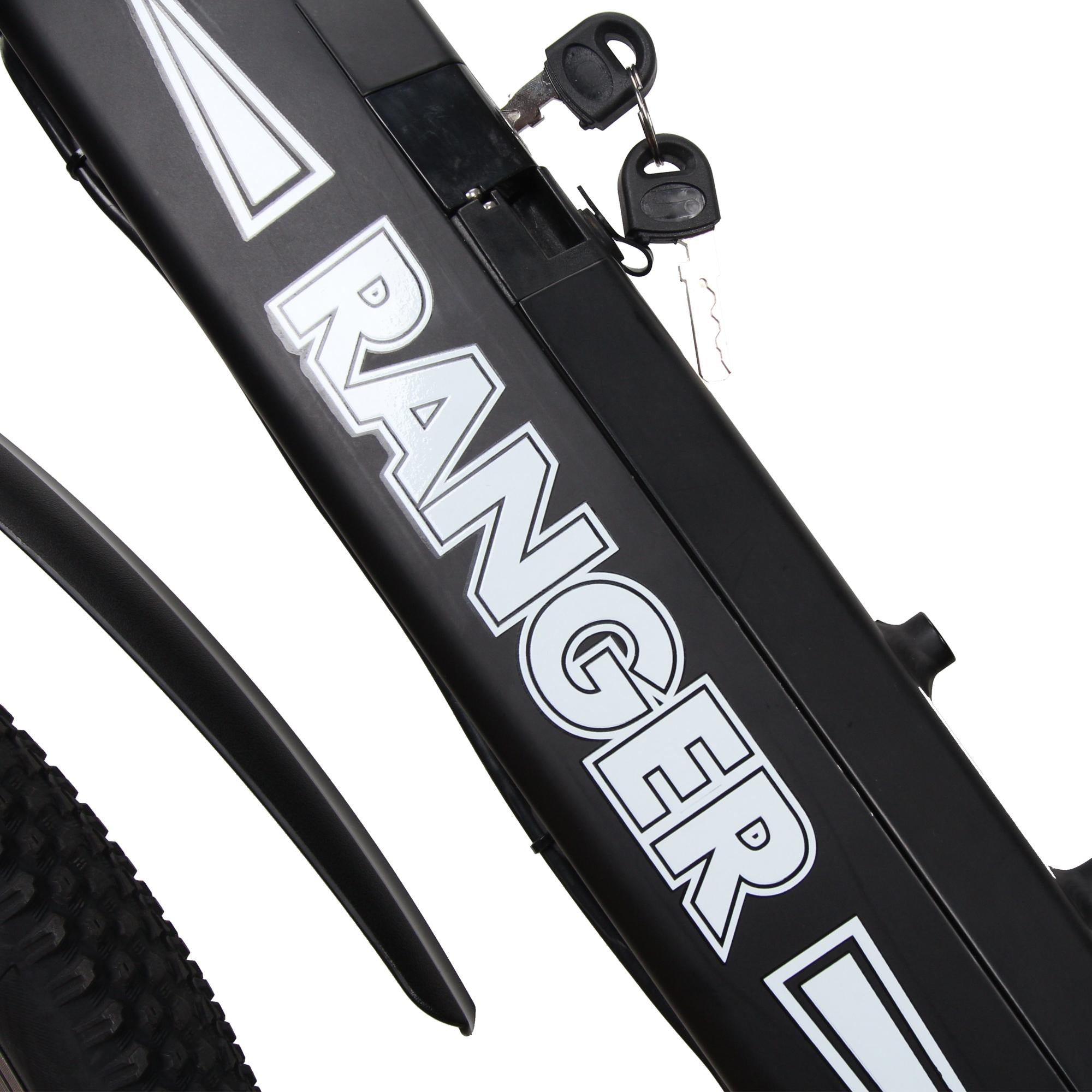 ranger 26" Electric Bike,Bicycle with 6 speed gear 50Nm/350W Powerful Motor 36V/10A Battery Power Ride In Snow, Ice, Rain, Beach and Terrain - Black