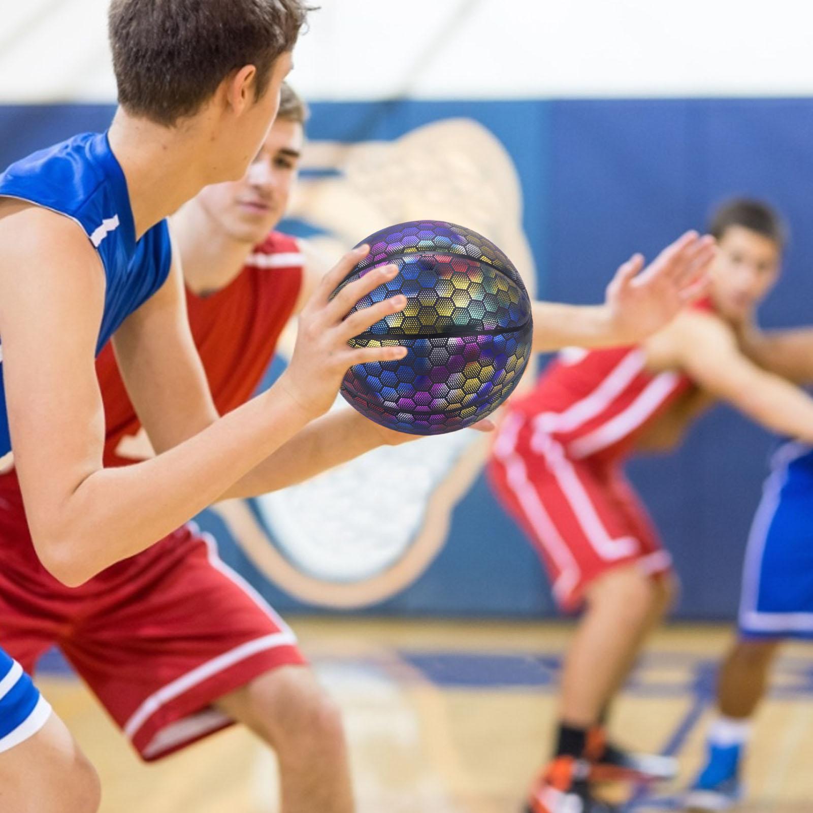 Reflective Glowing Basketball Holographic Size 7 Sports Ball