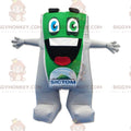 BIGGYMONKEYBig Mouth Green and White Snowman Mascot Costume