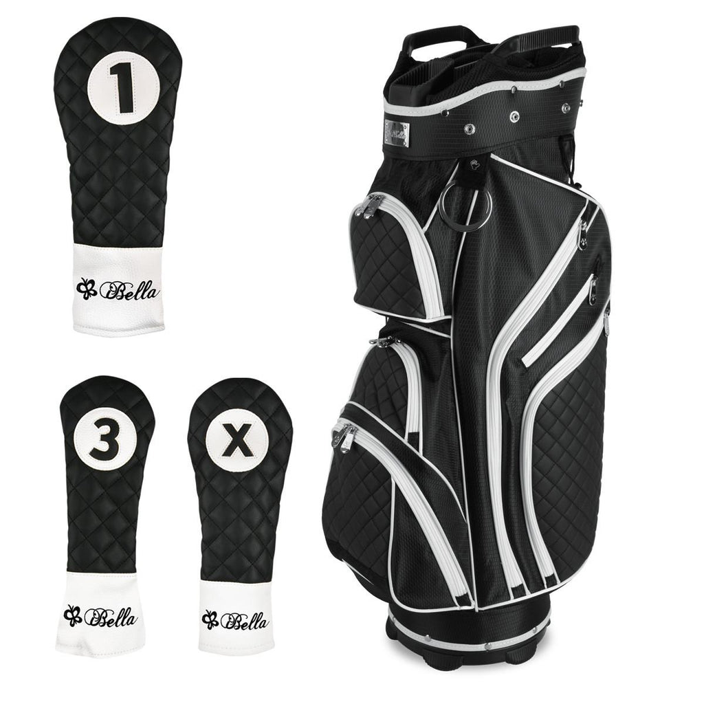 iBella Black Ladies Golf Cart Bag (with 3 Matching Headcovers)