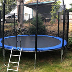 12 ft. Trampoline with Safety Net and Ladder in Black and Blue