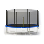 12 ft. Trampoline with Safety Net and Ladder in Black and Blue
