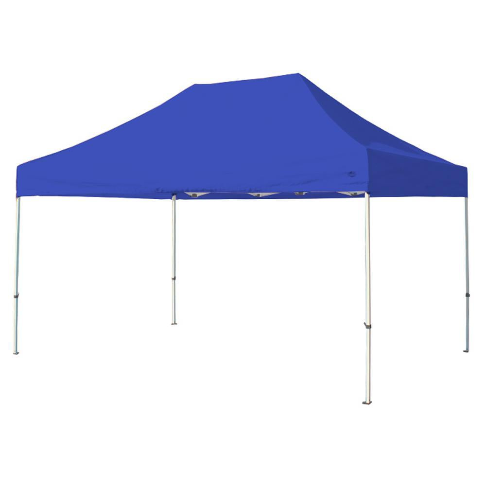 Tuff Tent 10 ft. x 15 ft. White Frame Instant Pop Up Tent with Blue Cover