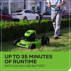 40V 19" Brushless Lawn Mower (High Wheel), 5.0Ah Battery