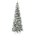 HOMCOM 7.5' Christmas Tree w/ Unlit Snow Flocked Branches for Holiday Indoor