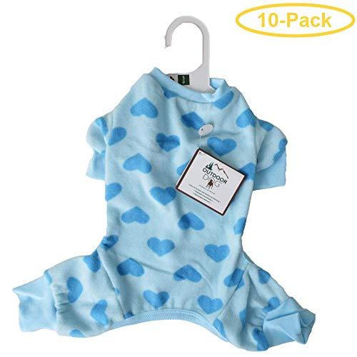 Fashion Pet Lookin Good Heart Fce Dog Pajamas - Blue Small - (Fits 10"-14" Neck to Tail) - Pack of 10
