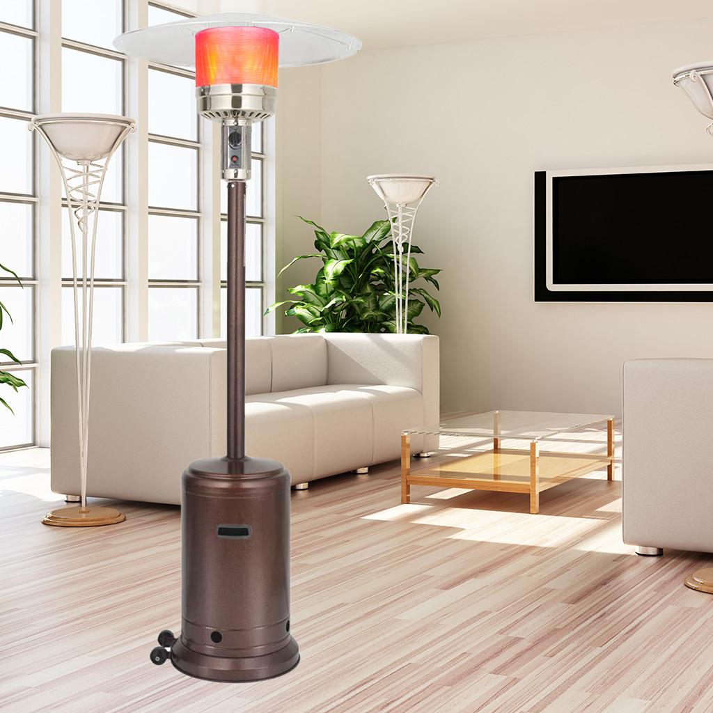 46000 BTU Commercial B-ronze Outdoor Patio Heater With Wheels, 87-in