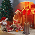 46000 BTU Commercial B-ronze Outdoor Patio Heater With Wheels, 87-in