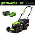 Greenworks 40v 20in Cordless Brushless Push Mower 2516302 w/Quik Charger & 4.0ah