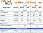 half off ponds - 25 ft. x 15 ft. 20-mil lldpe pond liner for ponds, lakes and retention basins