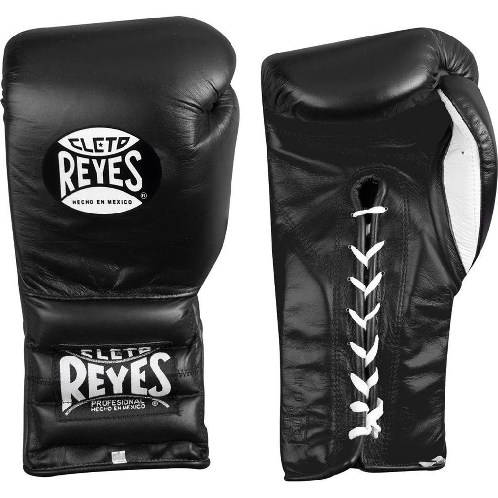 Cleto Reyes Traditional Lace Up Training Boxing Gloves - 14 oz - Black