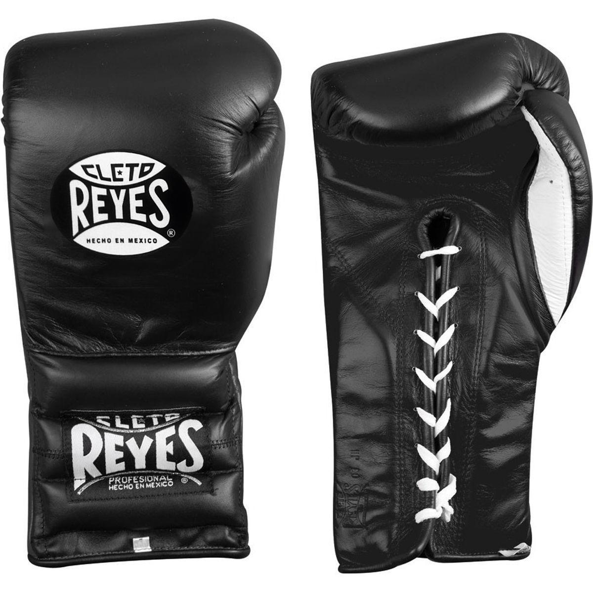 Cleto Reyes Traditional Lace Up Training Boxing Gloves - 14 oz - Black