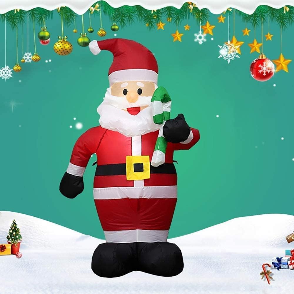 ZXYDD Christmas Decorations Event Venue Layout Props 1.2m Inflatable Small Cane Santa Claus Christmas Ornament