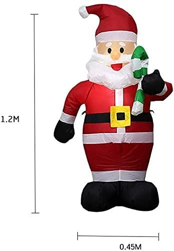 ZXYDD Christmas Decorations Event Venue Layout Props 1.2m Inflatable Small Cane Santa Claus Christmas Ornament