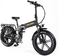 GDSEBIKE Electric Bike for Adults 20" ebike Full Suspension 750W Motor Fat Tire Electric Bike Mountain Beach Snow Bike 48V 12Ah Removable Battery 35MPH