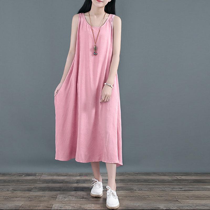 babakud linen loose summer sleeveless dress