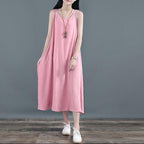 babakud linen loose summer sleeveless dress