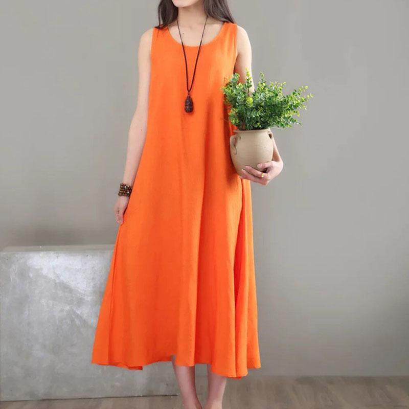 babakud linen loose summer sleeveless dress