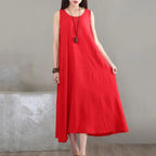 babakud linen loose summer sleeveless dress