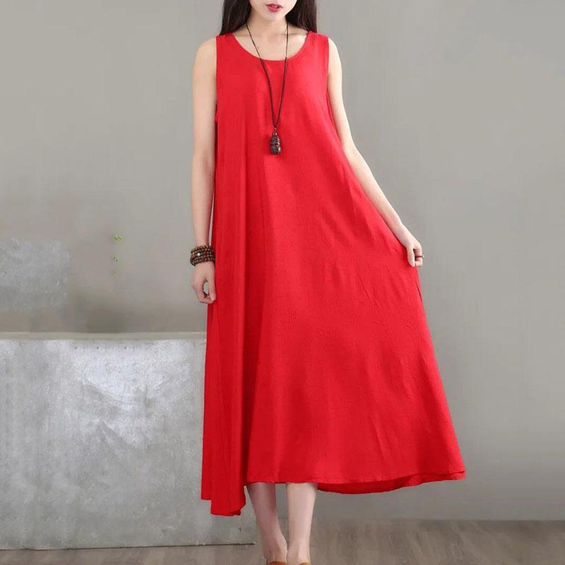 Babakud Linen Loose Summer Sleeveless Dress