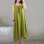 babakud linen loose summer sleeveless dress