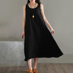 Babakud Linen Loose Summer Sleeveless Dress