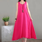 babakud linen loose summer sleeveless dress