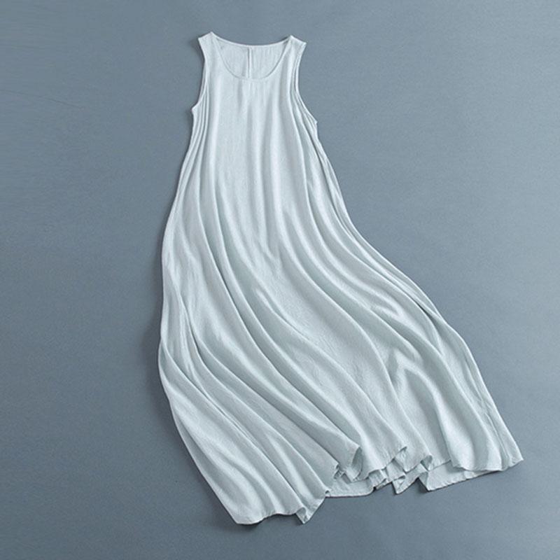 babakud linen loose summer sleeveless dress