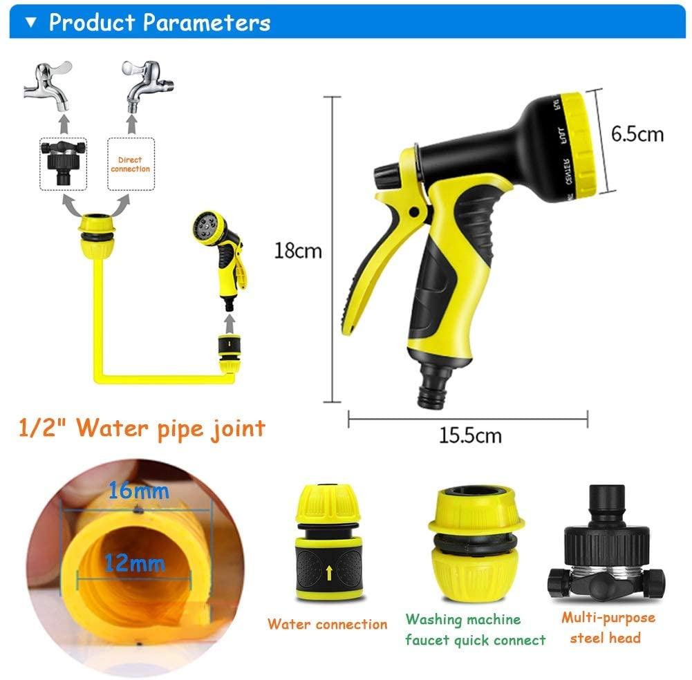 ZHJING Hose Spray Gun Garden Hose Nozzles High Pressure Water Gun 1/2" Water Pipe Watering (Size : Water Pipe+30m Suit)
