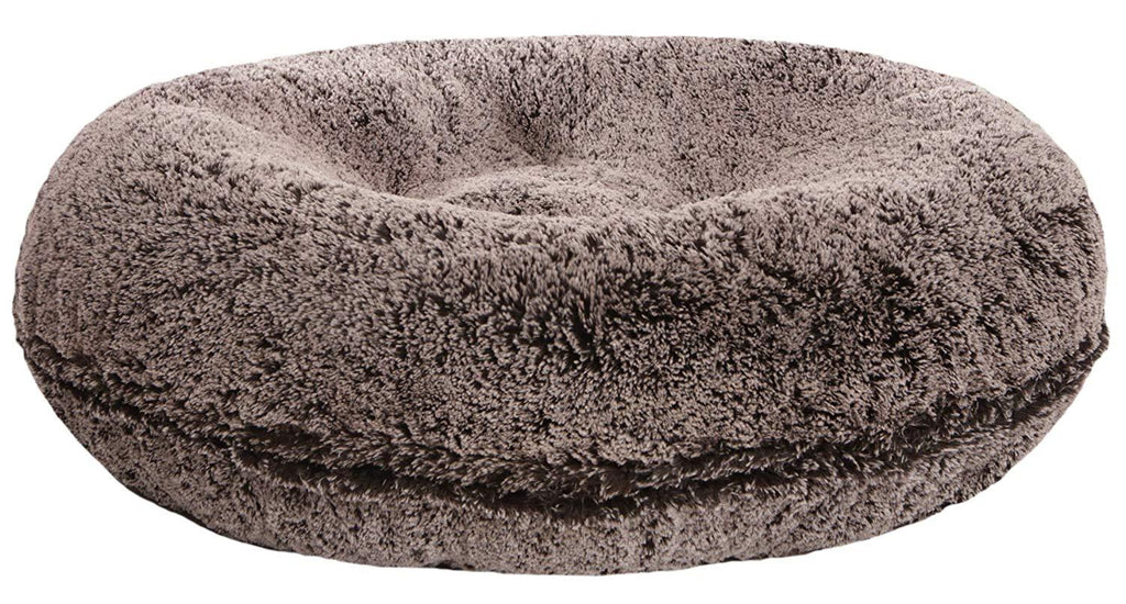 BESSIE AND BARNIE Signature Frosted Willow Luxury Shag Extra Plush  Fur Bagel Pet/Dog Bed