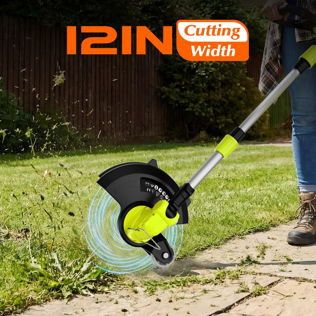 20V Electric Weed Wacker Cordless Edger Lawn Tool 2 X 2.0Ah Battery Powered Weed Eater with Charger, 12 Inch Lightweight String Trimmer, Auto Line Feed Grass Cutter Lawn Mower for Small Yard Garden