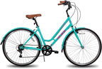 Hiland 700C Hybrid Bike for Men Women Step-Through or Step-Over Frame  7speeds Retro-Styled Cruiser Bicycle