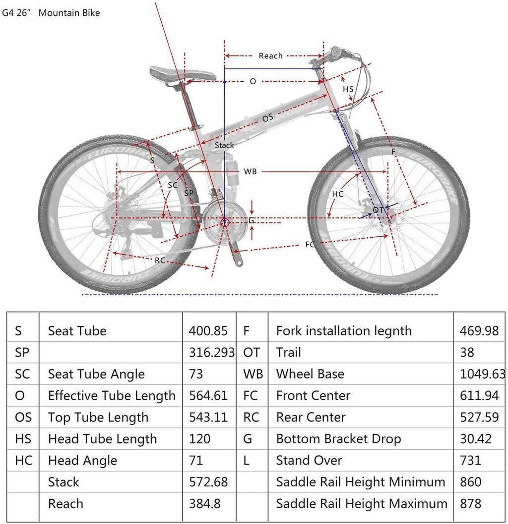 Mountain Bike TSM G4 21 Speed 26 Inches Wheels Dual Suspension Folding Bicycle