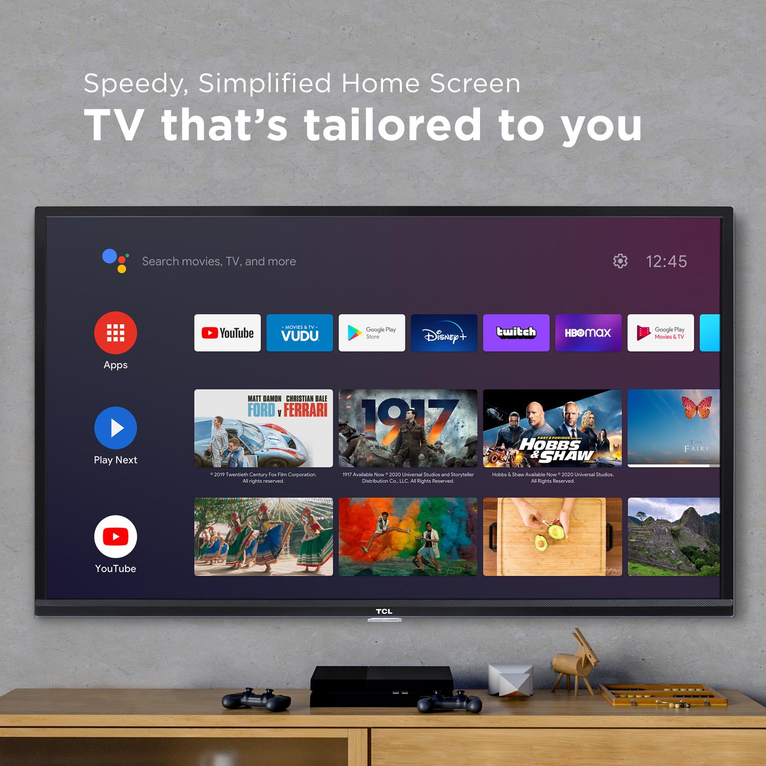 tcl 40" class 1080p fhd led android smart tv 3 series 40s330