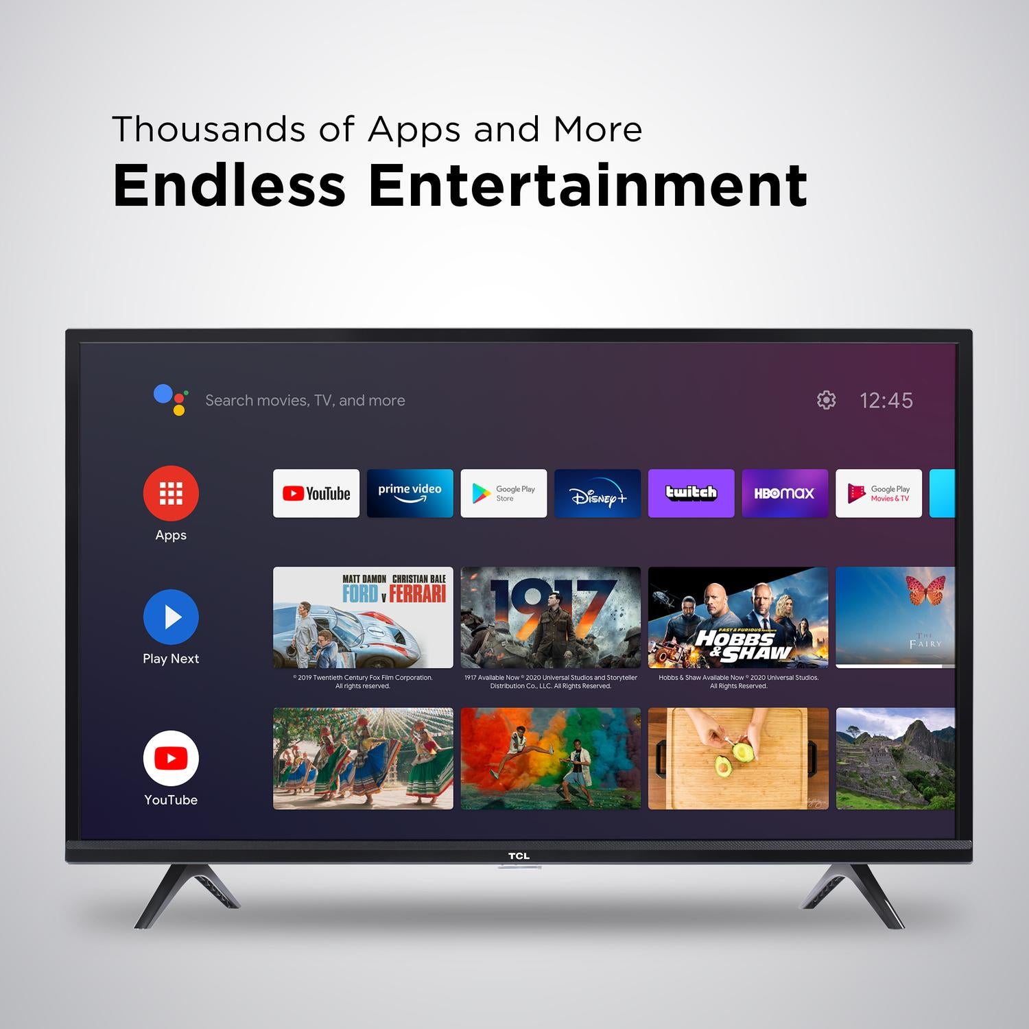 tcl 40" class 1080p fhd led android smart tv 3 series 40s330