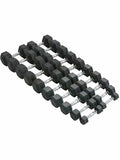 Oxodoi Hex Rubber Dumbbells Set, Fitness Heavy Barbell with Metal Handles, Choose Weight 20 lbs, Pair