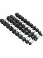 Oxodoi Hex Rubber Dumbbells Set, Fitness Heavy Barbell with Metal Handles, Choose Weight 20 lbs, Pair