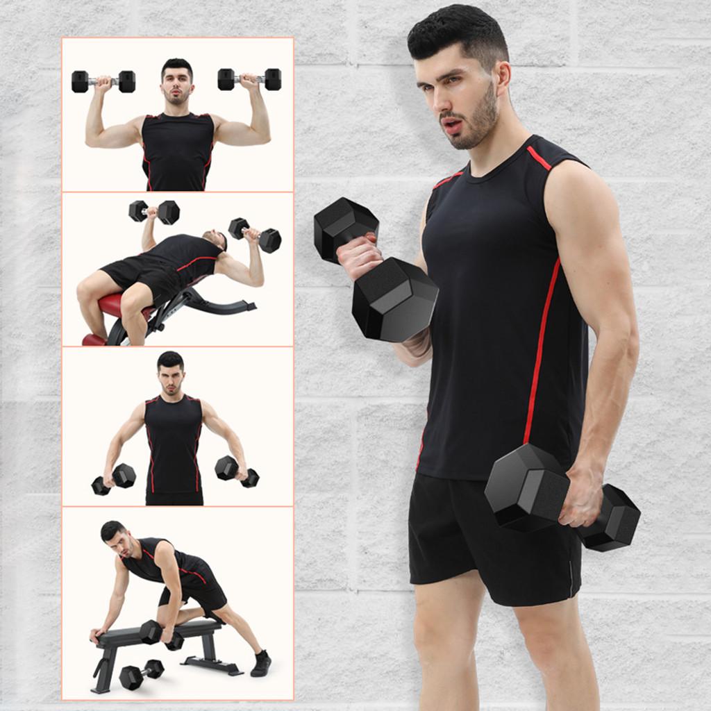 Barbell Set Of 1 Hex Rubber Dumbbell With Metal Handles Pair Of 1 Heavy Dumbbell (40lbs)