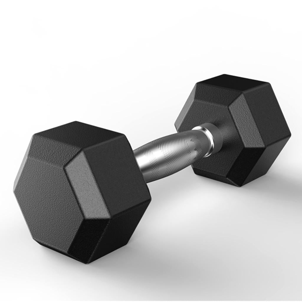 Oxodoi Hex Rubber Dumbbells Set, Fitness Heavy Barbell with Metal Handles, Choose Weight 20 lbs, Pair