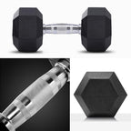 Oxodoi Hex Rubber Dumbbells Set, Fitness Heavy Barbell with Metal Handles, Choose Weight 20 lbs, Pair