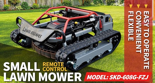 Remote-Controlled Lawnmower, 9HP Tracked Lawnmower, 22-Inch Mowing Width, Remote Start/Stop Control, Suitable for Farms, Gardens, Riverbanks, Lawns