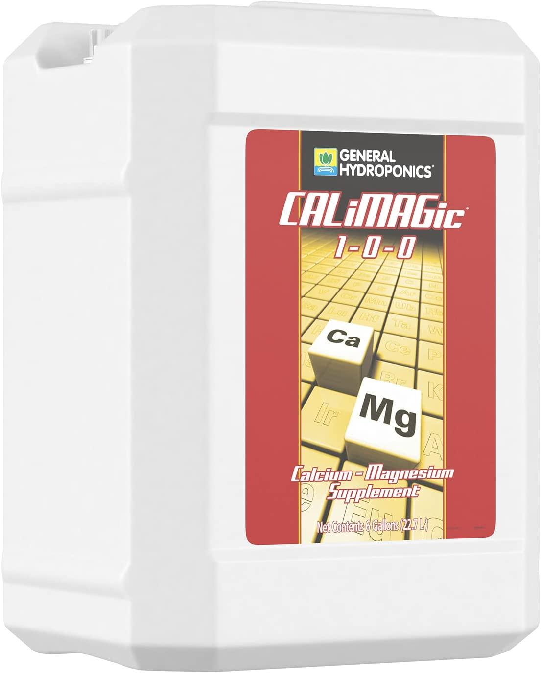 general hydroponics calimagic 1-0-0, concentrated blend of calcium &amp; magnesium, prevents secondary nutrient deficiencies, helps prevent blossom end rot &amp; tip burn, clean, soluble, &amp; will not clog, 6-gallon