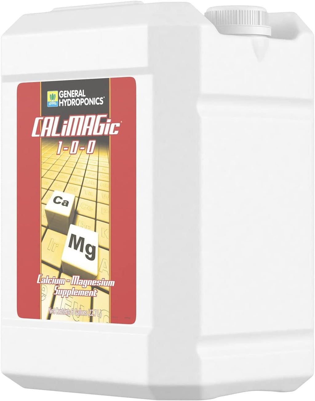 general hydroponics calimagic 1-0-0, concentrated blend of calcium &amp; magnesium, prevents secondary nutrient deficiencies, helps prevent blossom end rot &amp; tip burn, clean, soluble, &amp; will not clog, 6-gallon