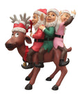 Funny Reindeer with Elves - Funny Reindeer with 3 Elves Christmas Decor
