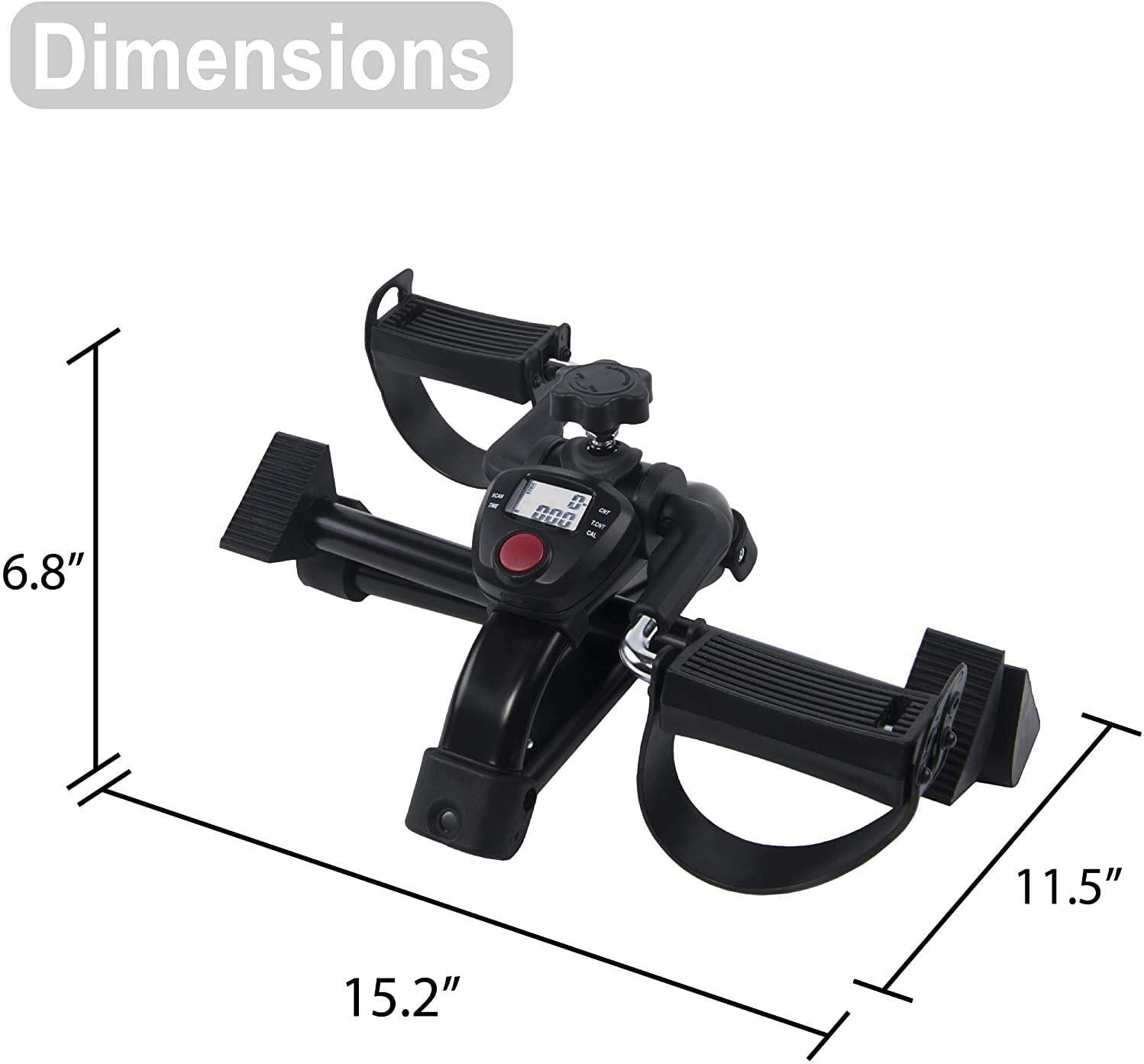 Vaunn Medical Folding Pedal Exerciser with Electronic Display for Legs and Arms Workout (Fully Assembled Exercise Peddler, no Tools Required)