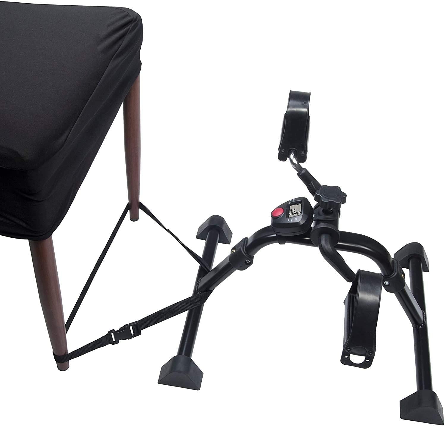 Vaunn Medical Folding Pedal Exerciser with Electronic Display for Legs and Arms Workout (Fully Assembled Exercise Peddler, no Tools Required)